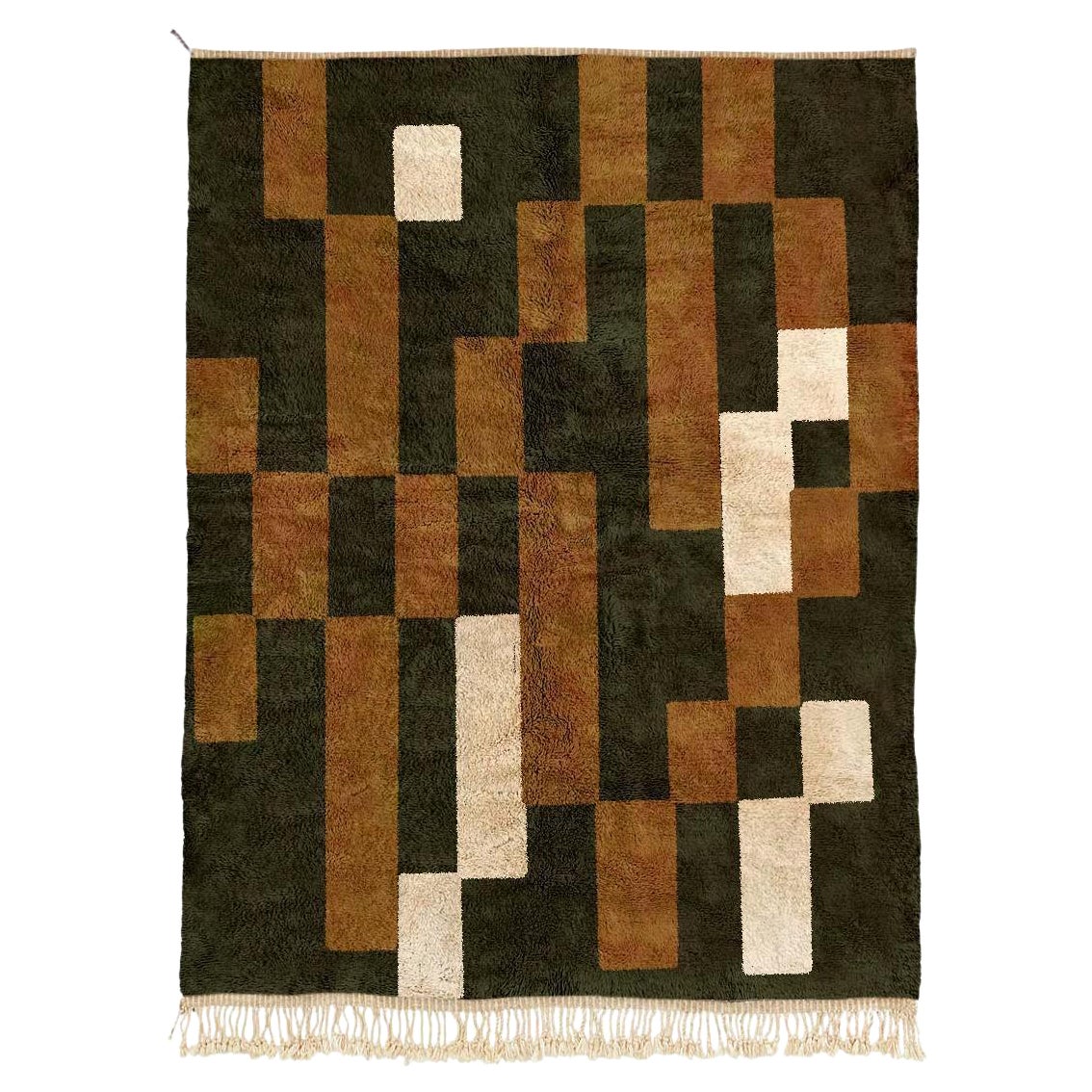 Marokkanischer Beni Mrirt Teppich 6'x9', Geometrisch Rechteckig Muster Teppich, Custom-made