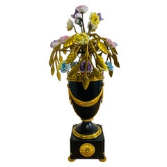 Lampe de décoration fantaisiste en laiton et porcelaine, vintage italien du milieu du siècle.