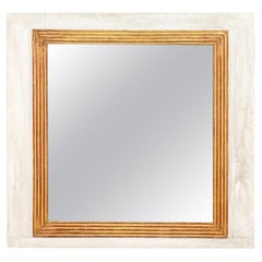 Antique 19th C. French Nearly-Square Mirror, 3.5Ft