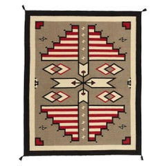 Tappeto a tessitura piatta in stile Navajo contemporaneo di Santa Fe Southwest Modern