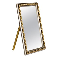 Used Italian Designer, Table Mirror, Brass, Italy, 1940s