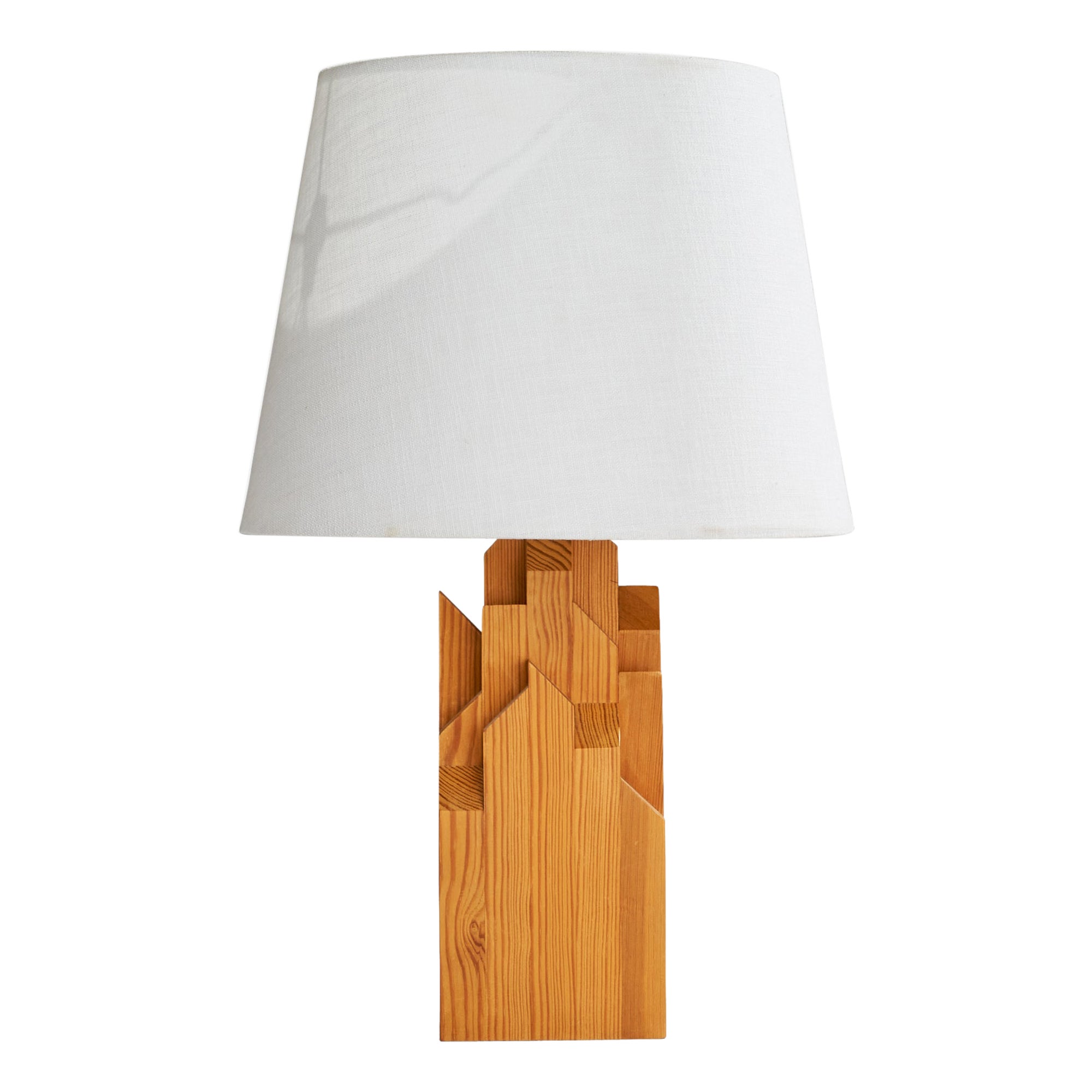 Swedish Designer, Table Lamp, Pine, Sweden, 1970s