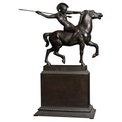 Sculpture en bronze « Mounted Amazon » Art Nouveau de Franz von Stuck