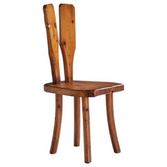 Retro Italian Designer, Side Chair, Pine, Italy, 1950s