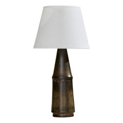 Carl-Harry Stålhane, Einzigartige Tischlampe, Steingut, Schweden, 1950er Jahre