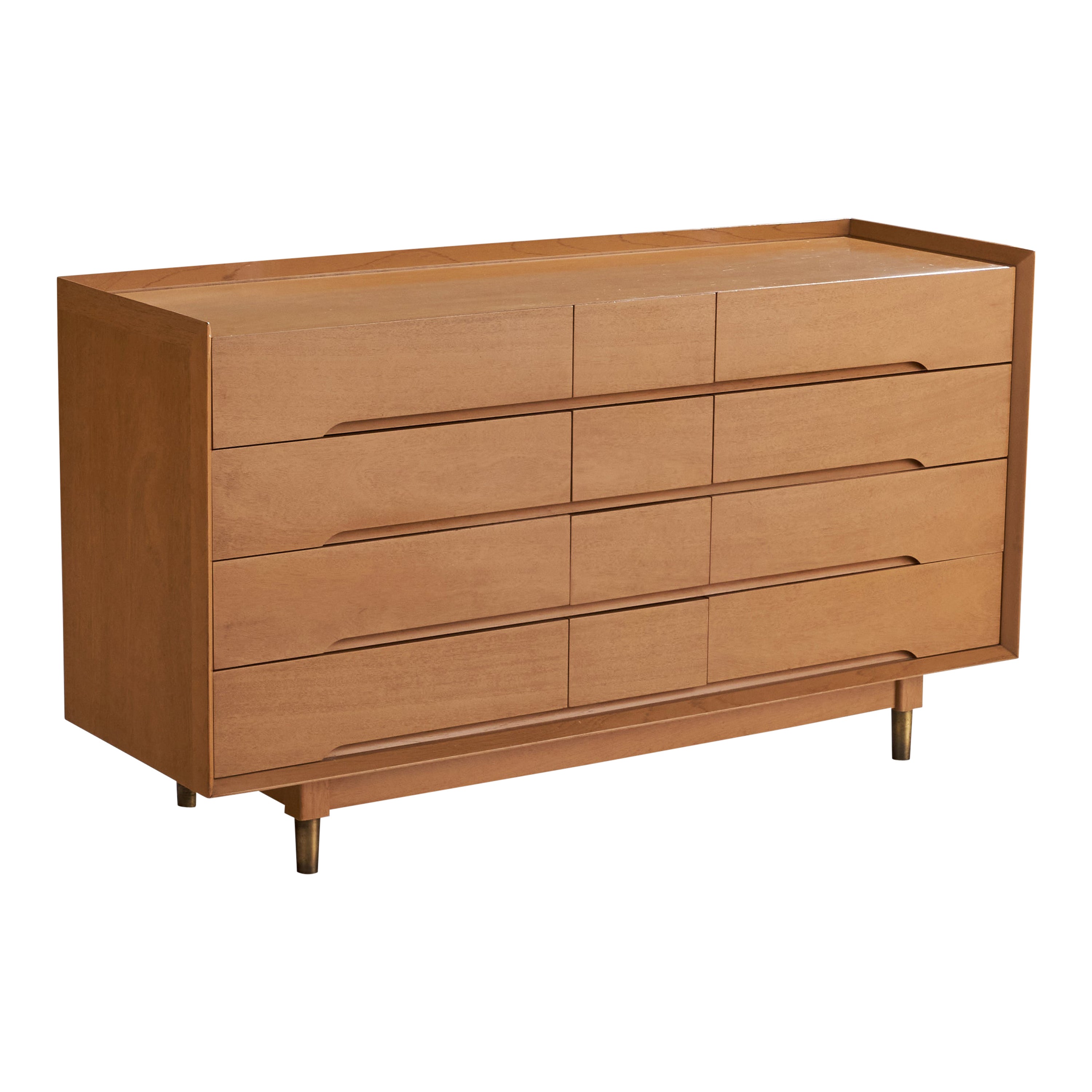 Theodore J. Walzcer, Dresser, Mahogany, Brass, USA, 1950s For Sale