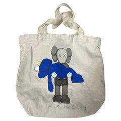 Vintage KAWS Brian Donnelly Rare Signed Natural Canvas Uniqlo X Tote Shopping Bag Gone