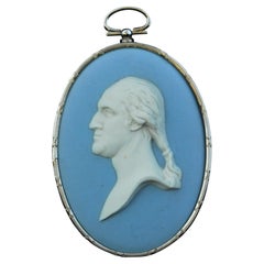 Silver framed Medallion, George Washington by Bert Bentley, Wedgwood, circa 1925