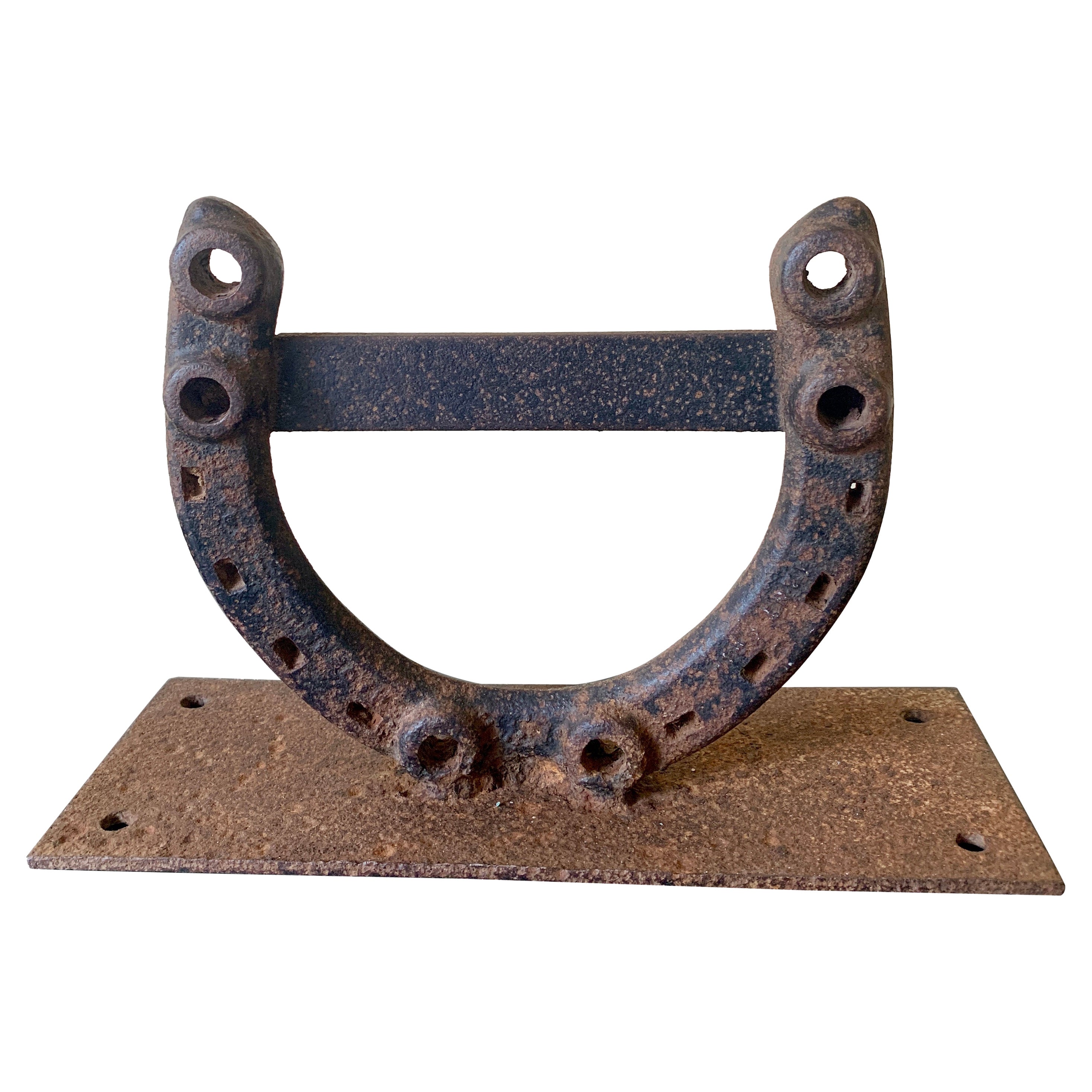 Antique Wrought Iron Equestrian Horseshoe Boot Scrape, Early 20th Century For Sale