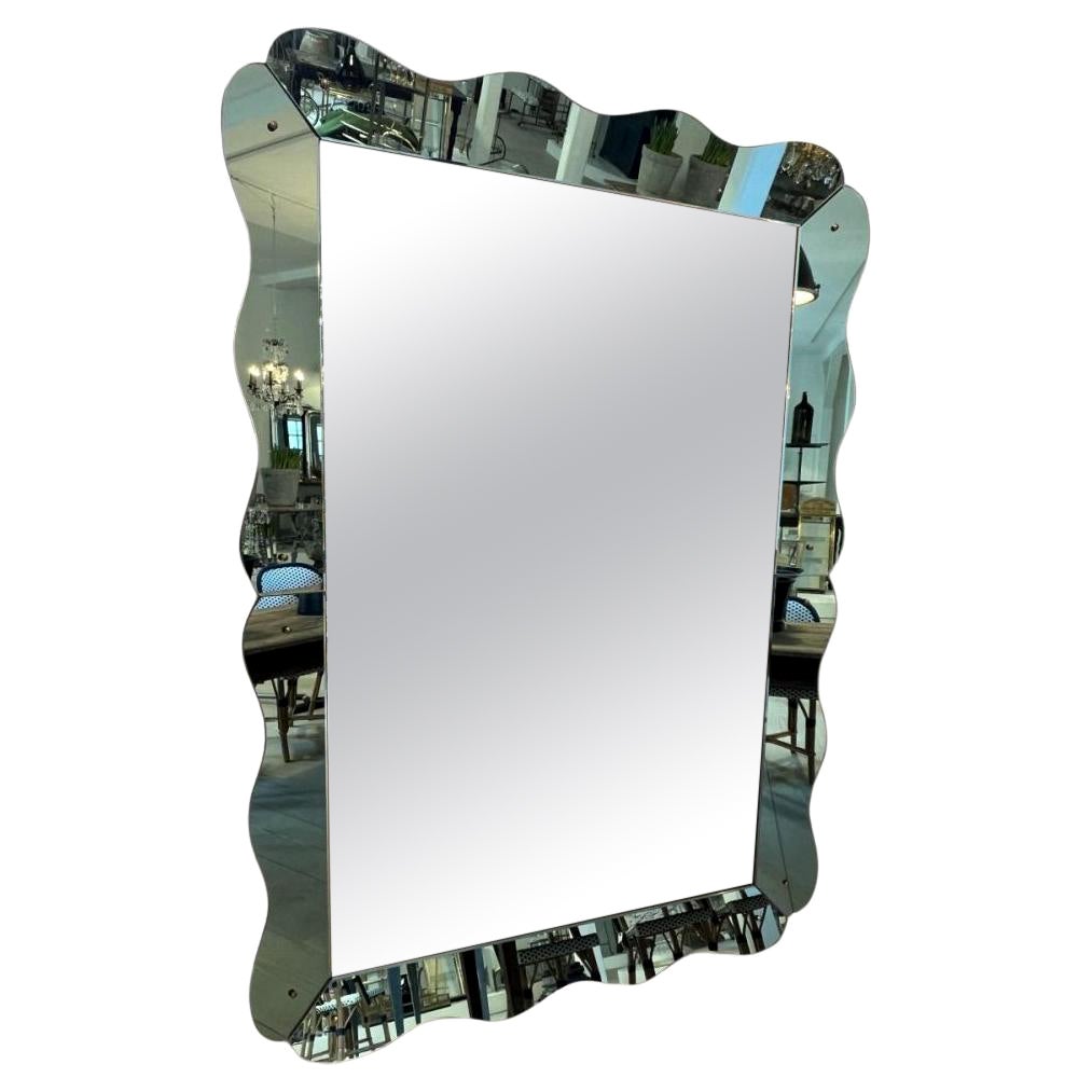 Eye Catching Retro Wave Framed Mirror