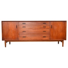 Retro Arne Vodder Teak Tambour Credenza