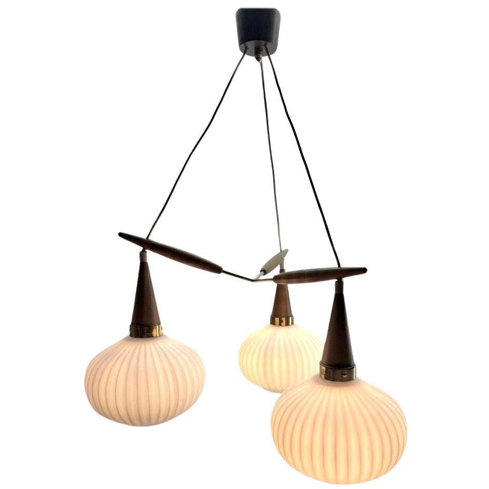 Vintage iconic 3 Globes Cascade lamp by Massive Belgium 1960s For Sale