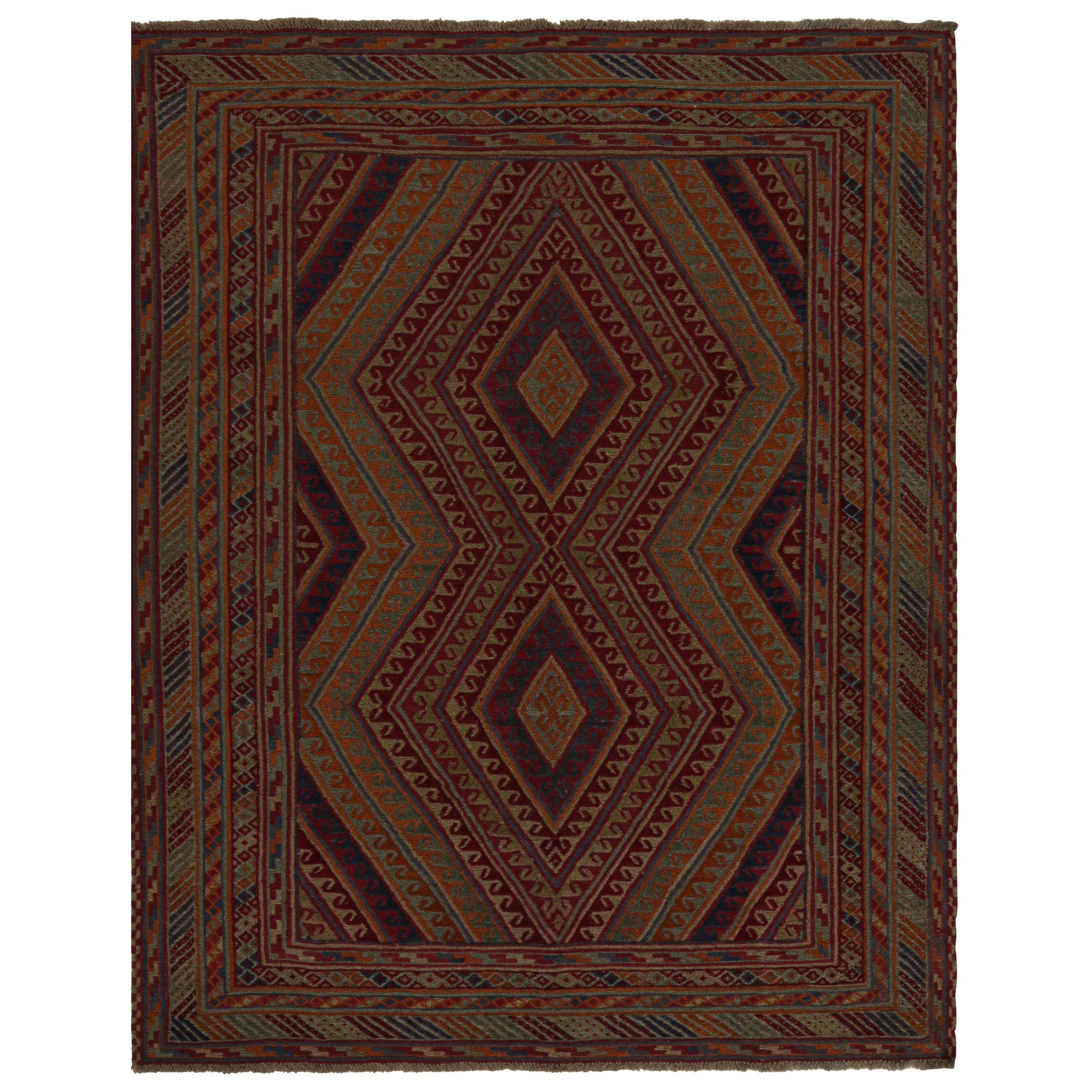 Rug & Kilim’s Afghan Baluch Tribal Rug with Colorful Geometric Patterns For Sale