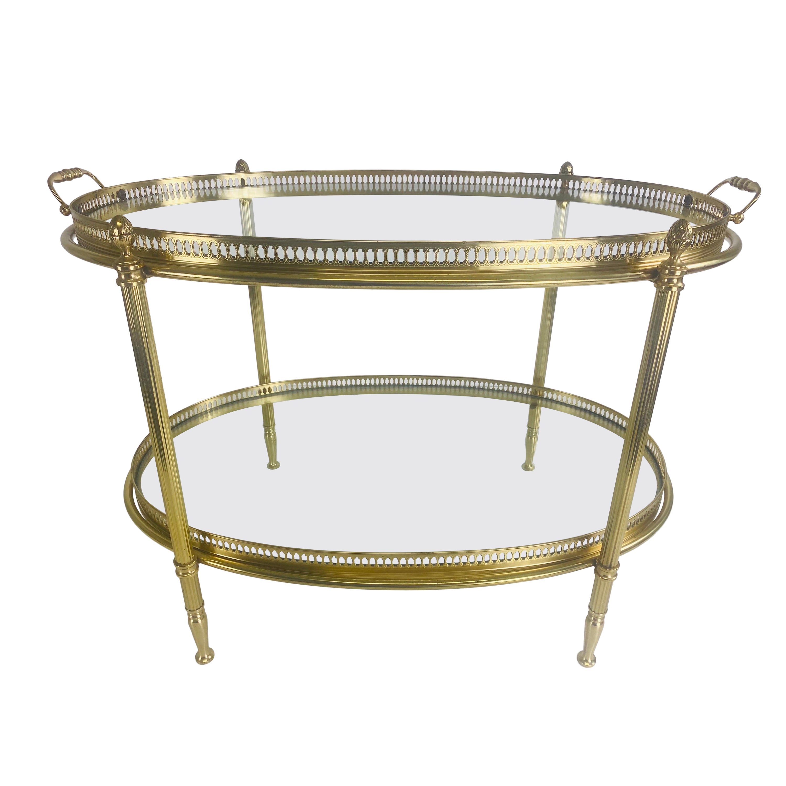 Handsome mid century solid brass Italian tray table after Maison Jansen