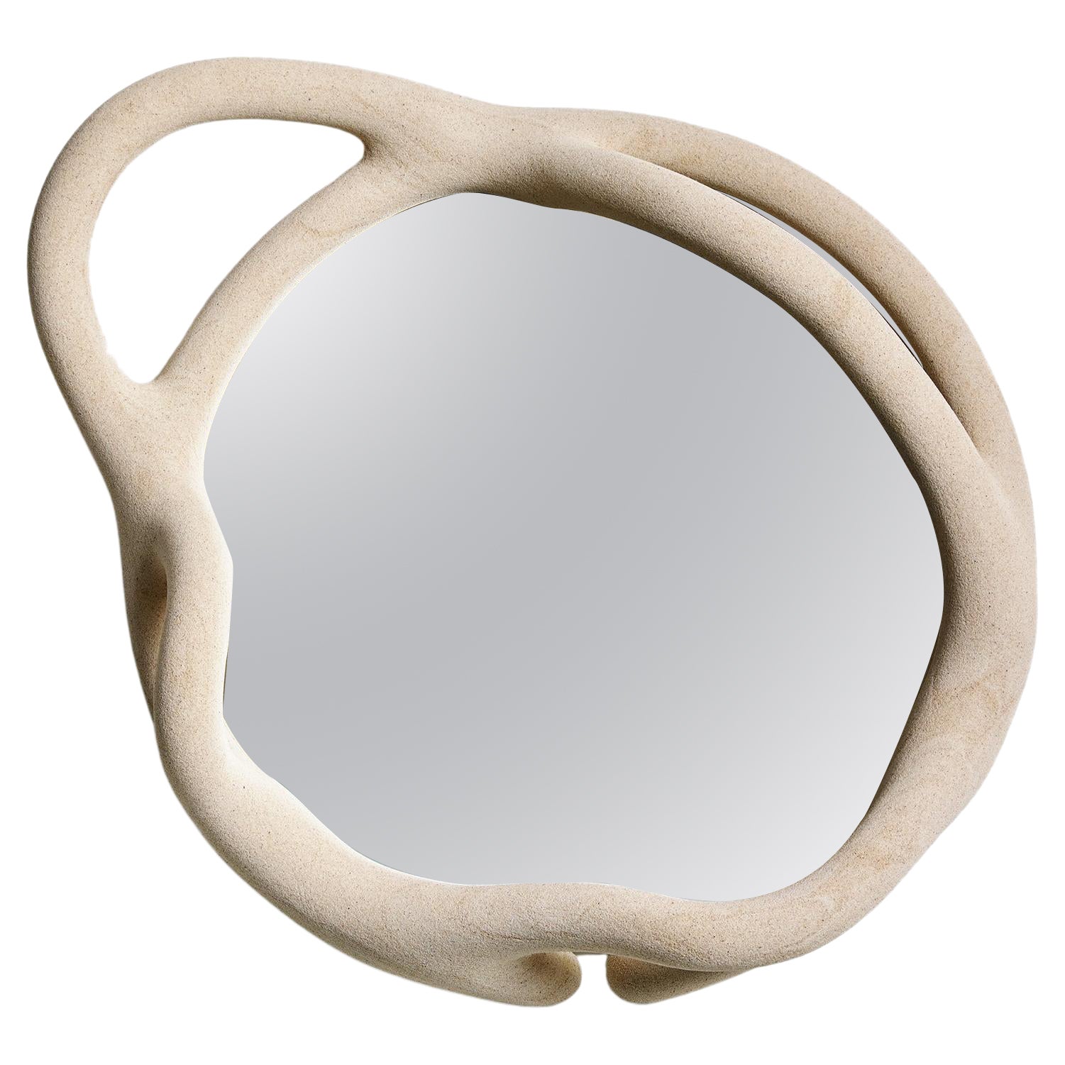 Medium Beige Portal Mirror by Hot Wire Extensions For Sale