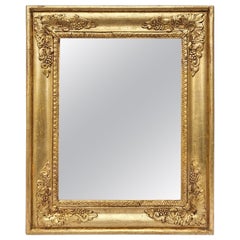Small Antique Giltwood Mirror, French Restauration Style, circa 1890