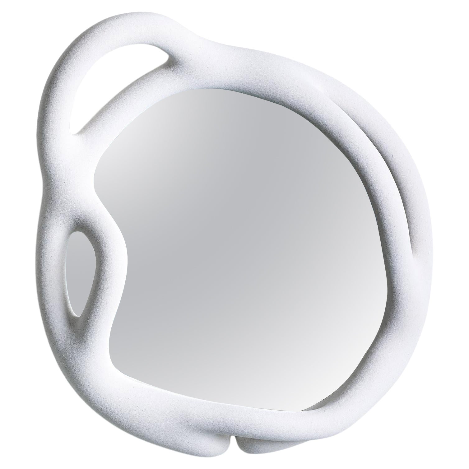 Medium White Portal Mirror by Hot Wire Extensions For Sale