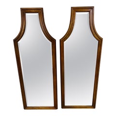 Miroirs muraux de style Coffin modernes du milieu du siècle dernier - Lot de 2