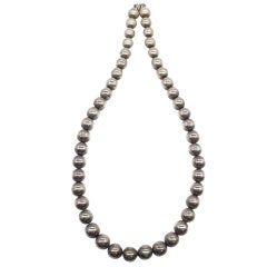 Retro 1960s Sterling Silver Beaded Necklace
