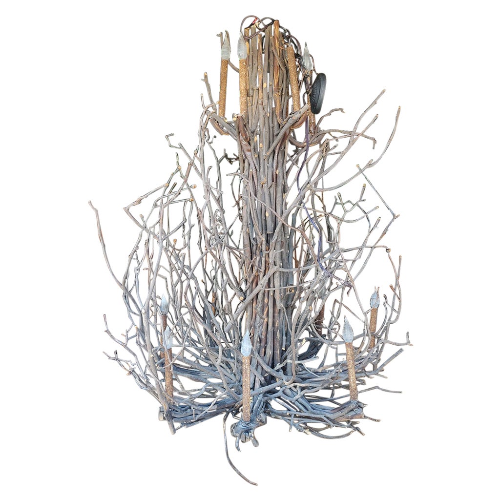 Adirondack Arts & Crafts Bent Twig 14 Arm Chandelier