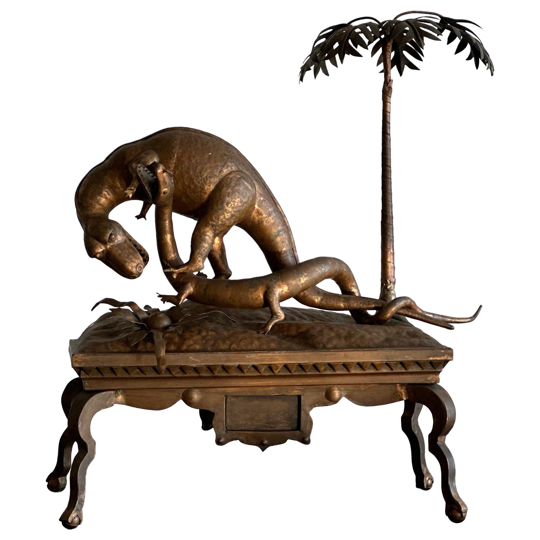 Early 20th C. Copper dinosaur diorama  For Sale