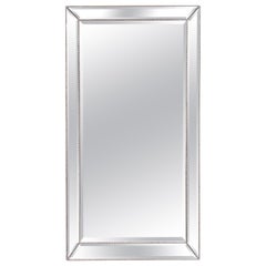 Used Modern Chrome Beveled Glass Floor Mirror