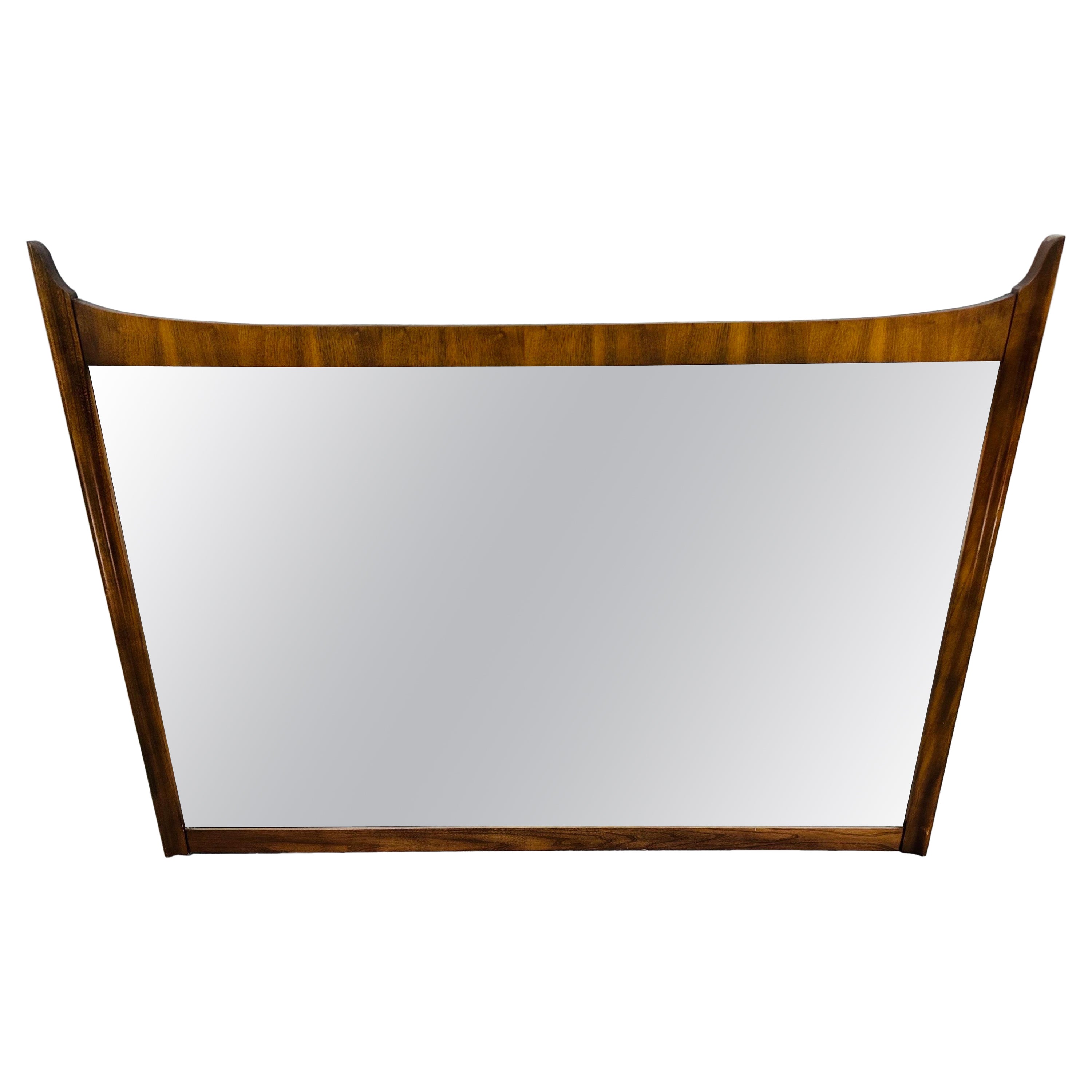 Mid-Century Modern Walnut Wall Mirror For Sale