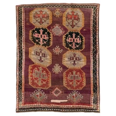 Tribal Mid-20th Century Handmade Turkish Anatolian Small Room Size Carpet