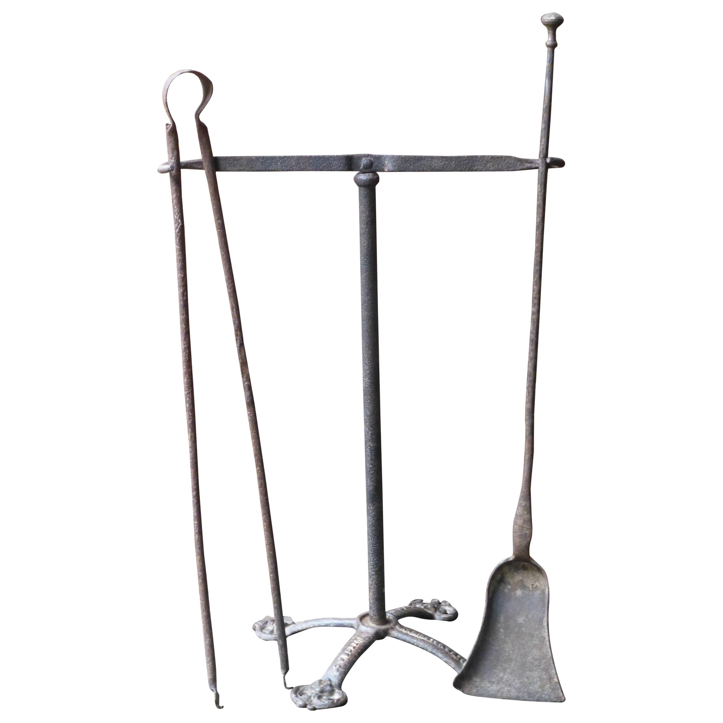 19th Century French Fire Tool Set, Fireplace Tool Set