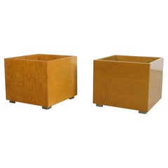 Giovanni Offredi High Gloss Bird's Eye Maple Planters For Saporiti, Italy
