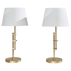 Bergboms, Table Lamps, Brass, Sweden, 1980s
