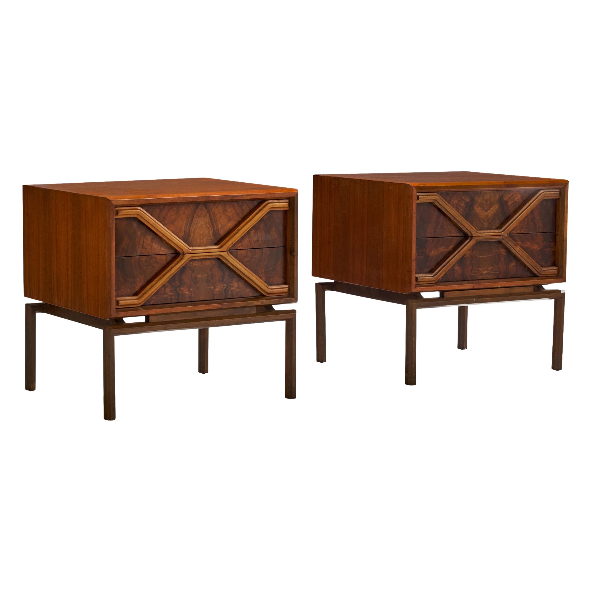 Edmond J. Spence, Nightstands, Rosewood, Sweden, 1950s