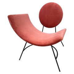 Elroy Left Arm Velvet and Iron Lounge Chair by Mitchell Gold + Bob Williams