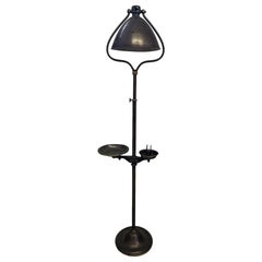 Retro Floor Lamp With Attached Astray and Match Holder