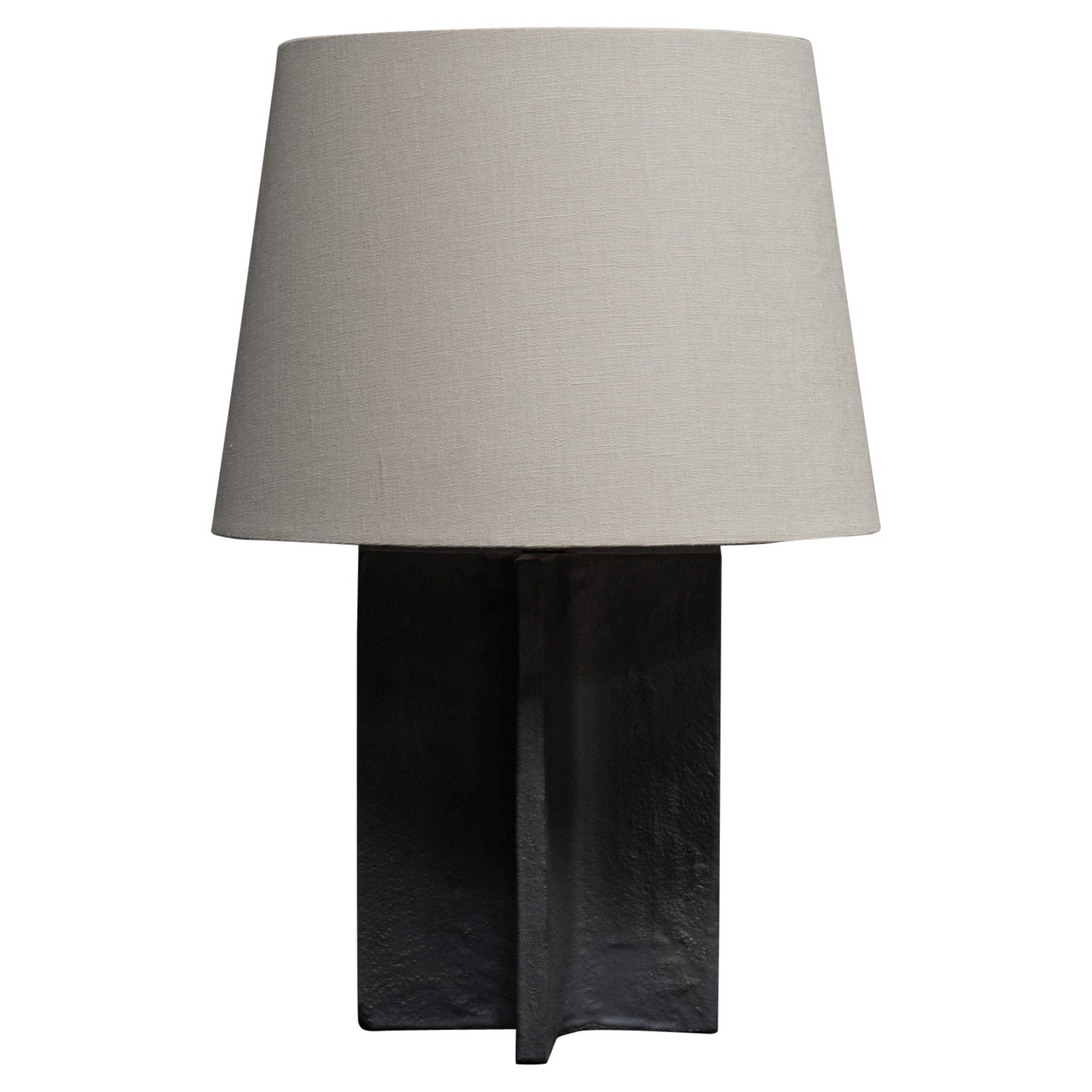 "X" Base Ceramic Table Lamp, Matte For Sale