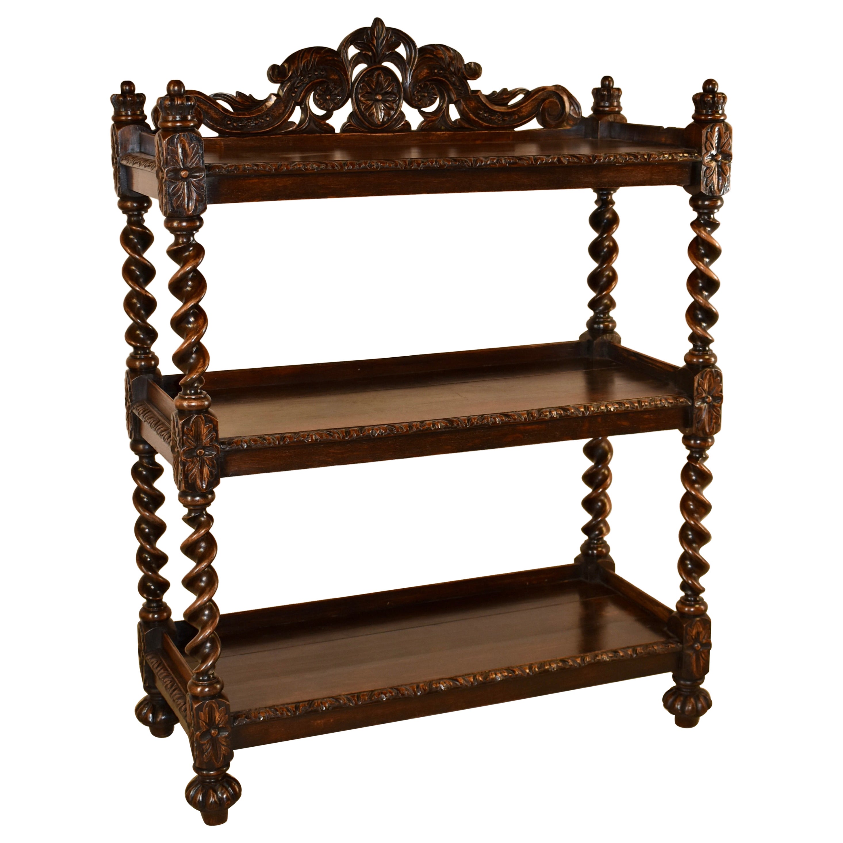 19th Century Carved Oak Dessert Buffet From France For Sale