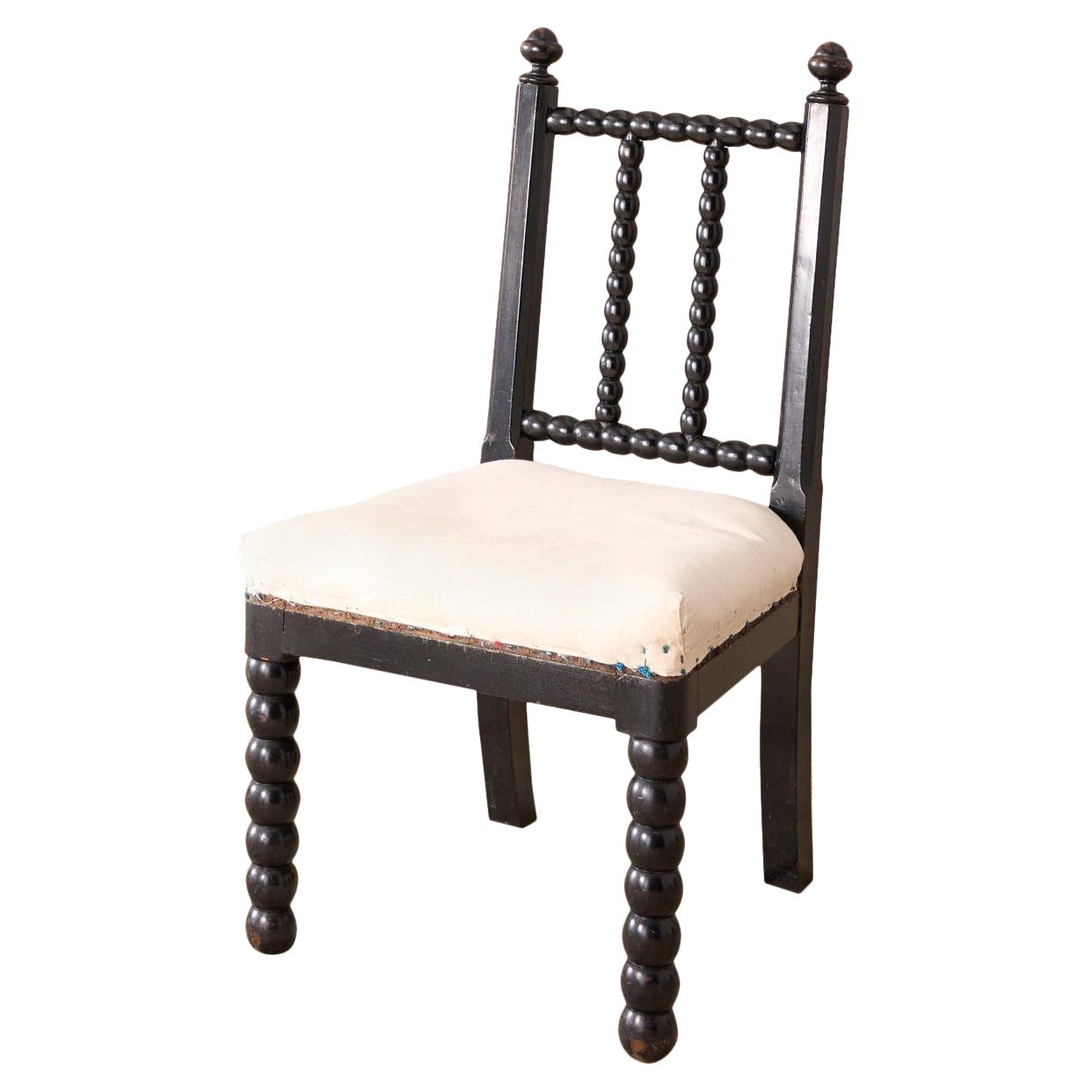 19th century Ebonised Bobbin turned side chair