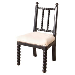 Used 19th century Ebonised Bobbin turned side chair