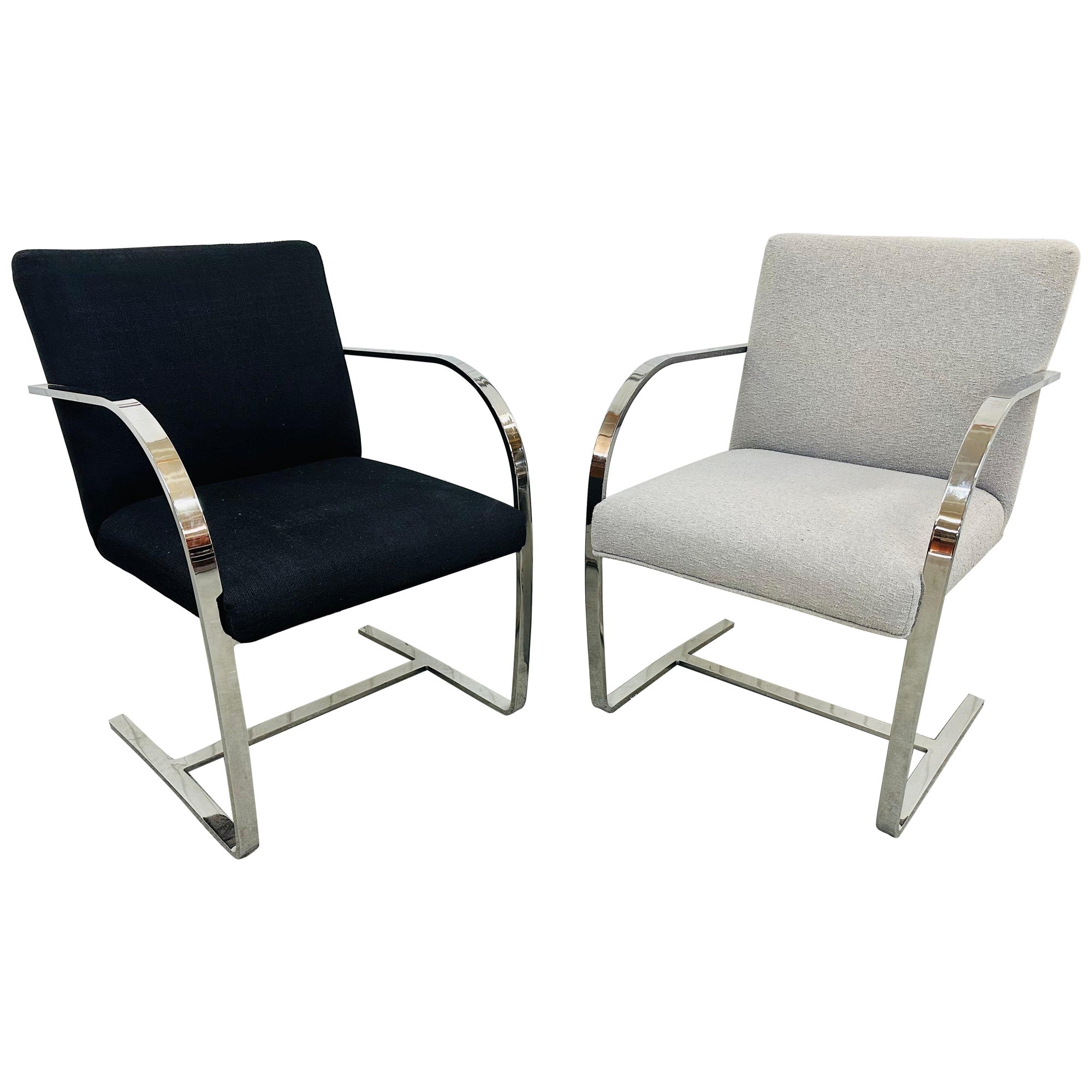 Vintage Modern Bruno Chrome Arm Chairs - Set of 2 For Sale