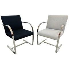 Vintage Modern Bruno Chrome Arm Chairs - Set of 2