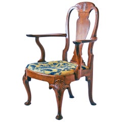 18th Century George I Walnut Armchair