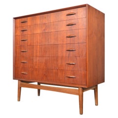 Retro Orange Slice Highboy Dresser In Teak By Johannes Sorth