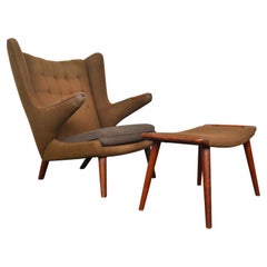 Used Hans Wegner Ap19 Papa Bear Chair + Ottoman