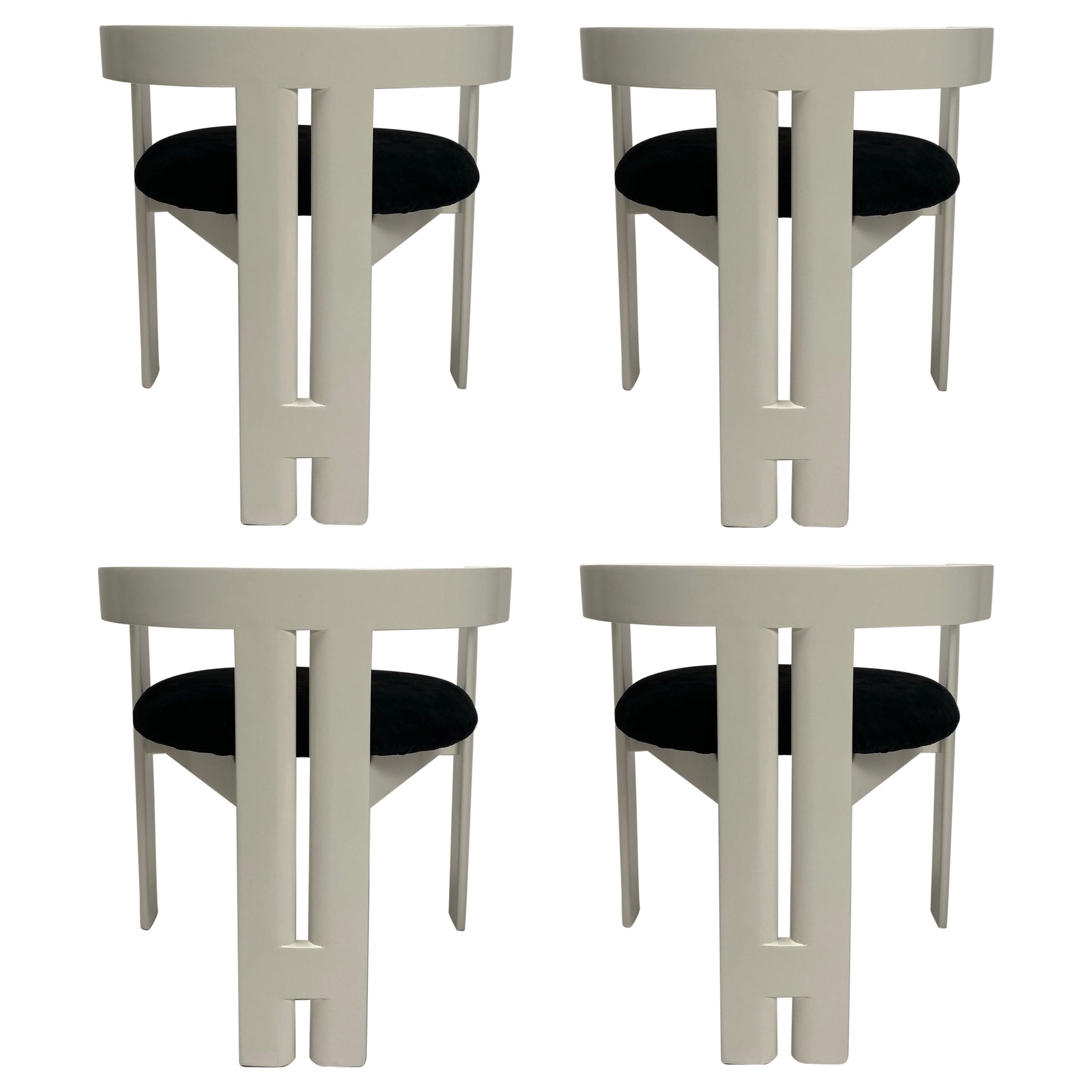 Tobia Scarpa, ensemble de quatre chaises en bois de Pigreco pour Gavina, Italie (1959) en vente