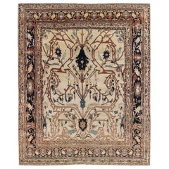 Antique 19th Century Persian Tabriz Handwoven Wool Rug