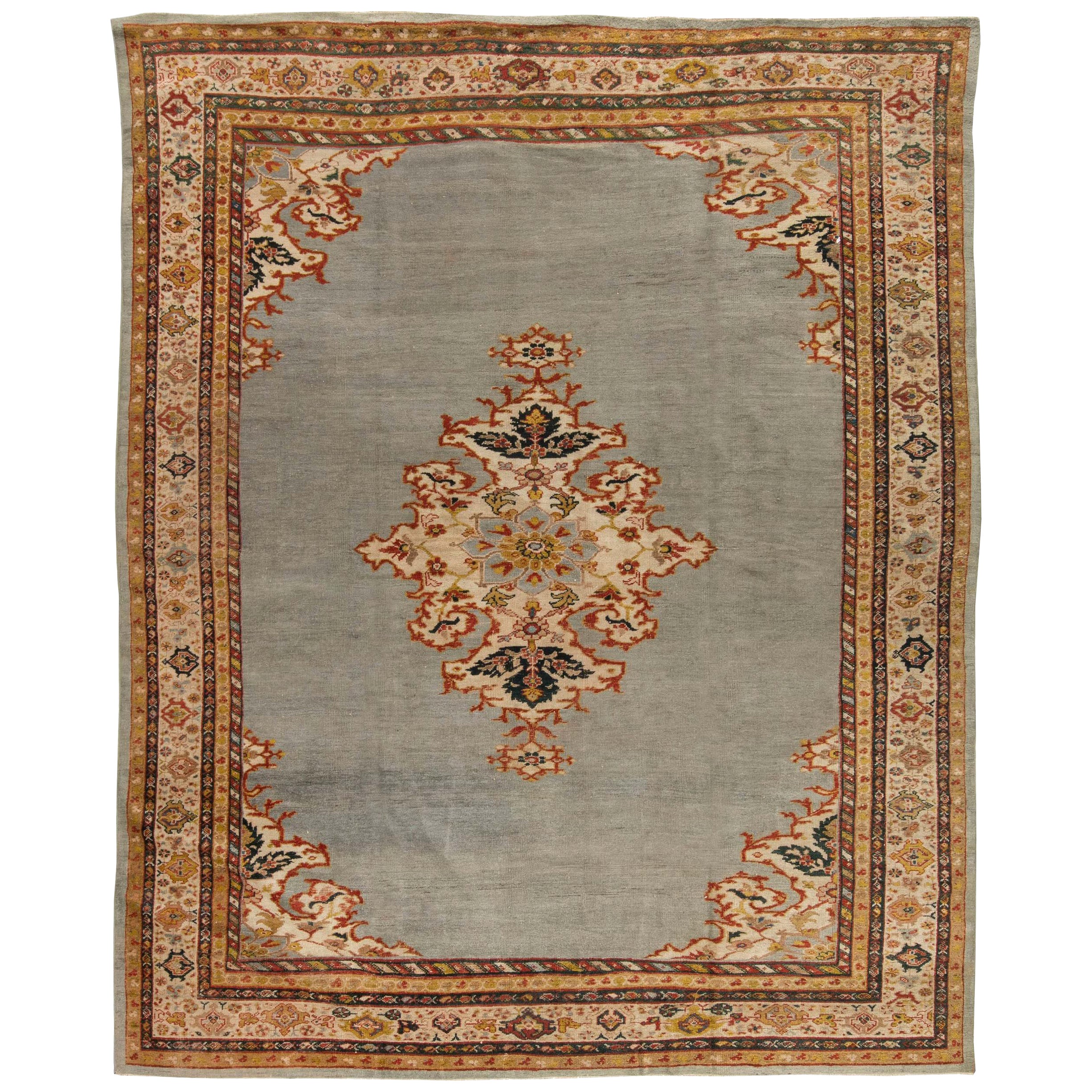 Antique Persian Sultanabad Handwoven Wool Rug For Sale