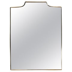Vintage 1950's Modernist Shaped Brass Wall Mirror