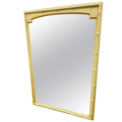 Retro Mid Century Modern Thomasville Allegro Faux Bamboo Yellow Mirror