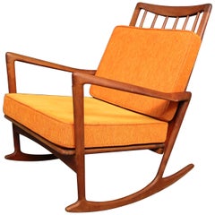 Vintage Sculptural Rocking Chair by Ib Kofod-Larsen for Selig Denmark