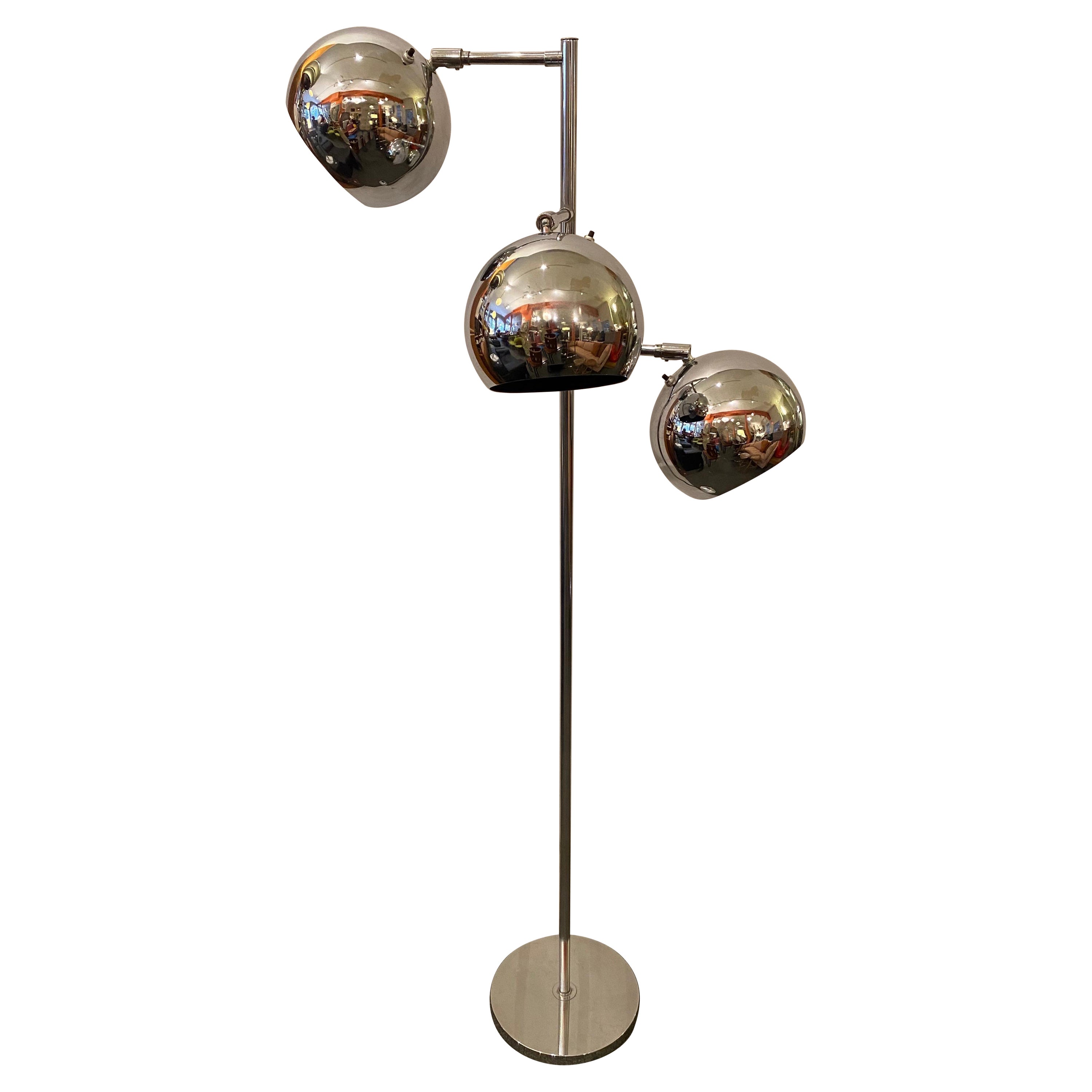 Koch & Lowy Lampadaire Ball and Ball chromé en vente